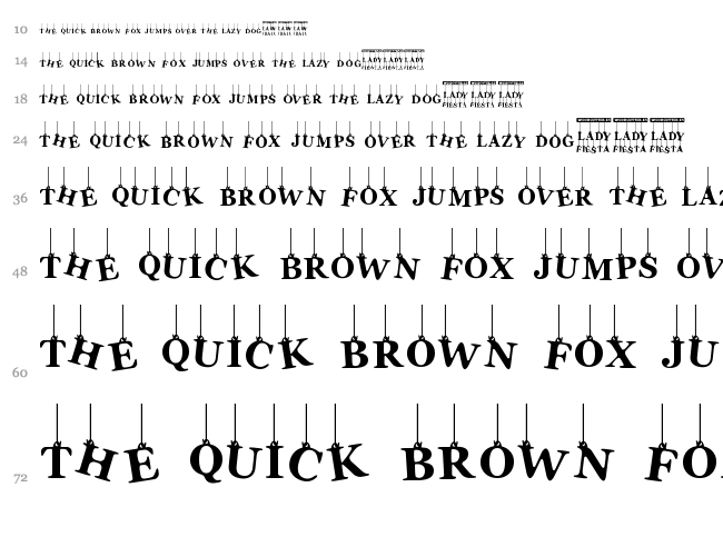 Lady Fiesta font waterfall